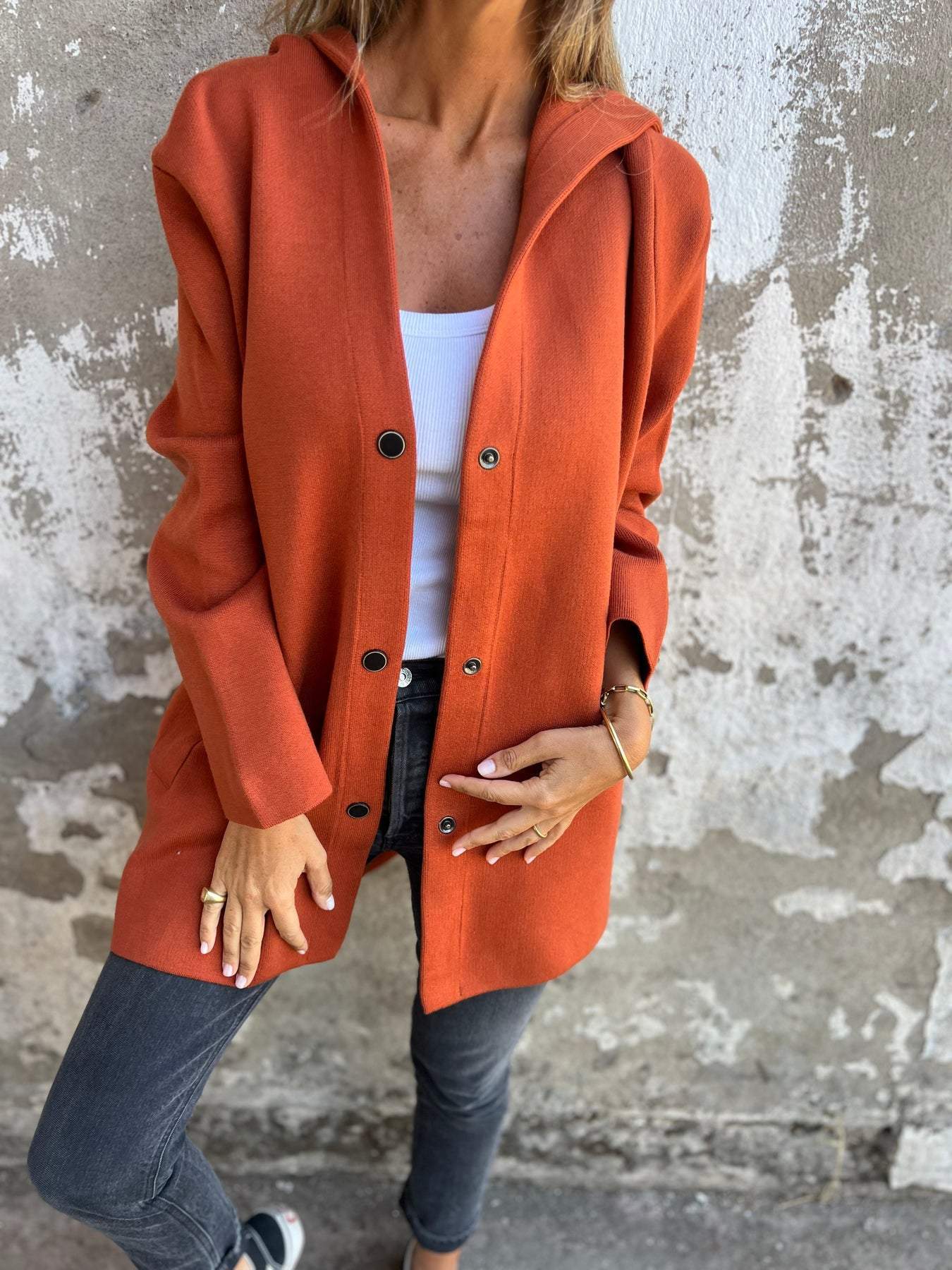 Lässiger Blazer mit Kapuze Modern Casual