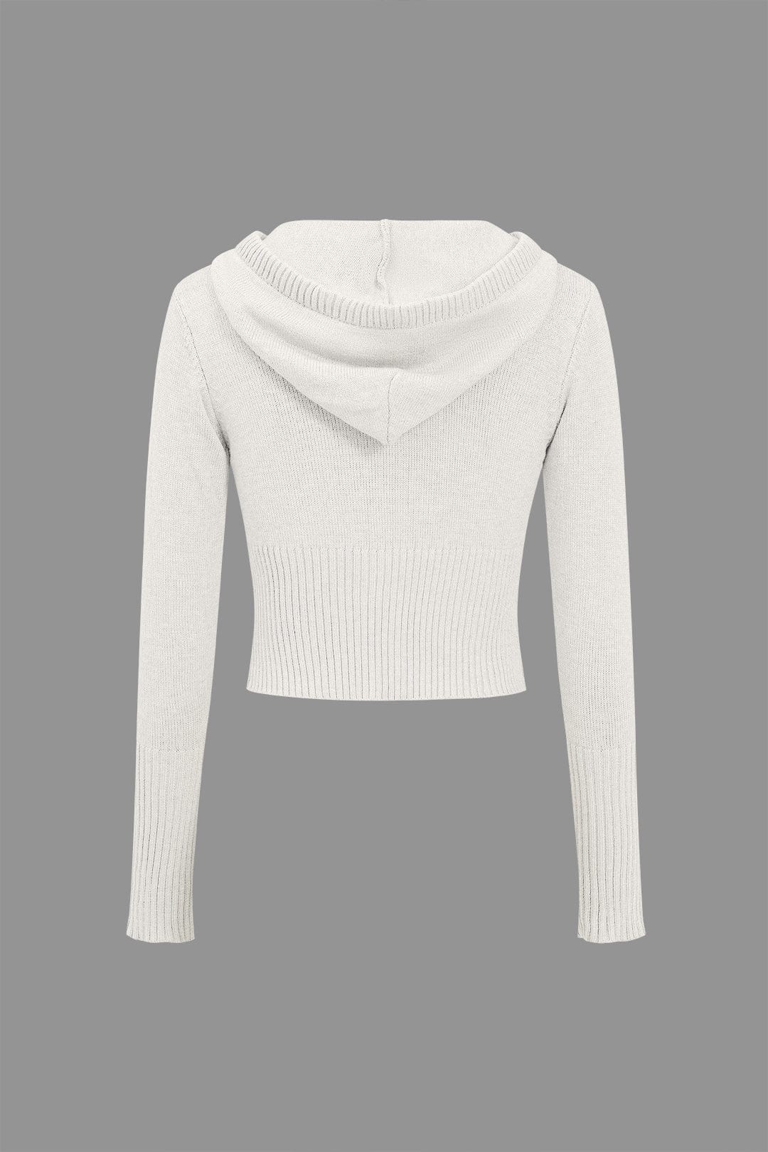 Strick-Set mit Kapuzenjacke und Schlaghose Warm