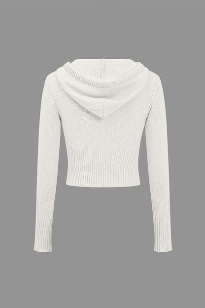 Strick-Set mit Kapuzenjacke und Schlaghose Warm