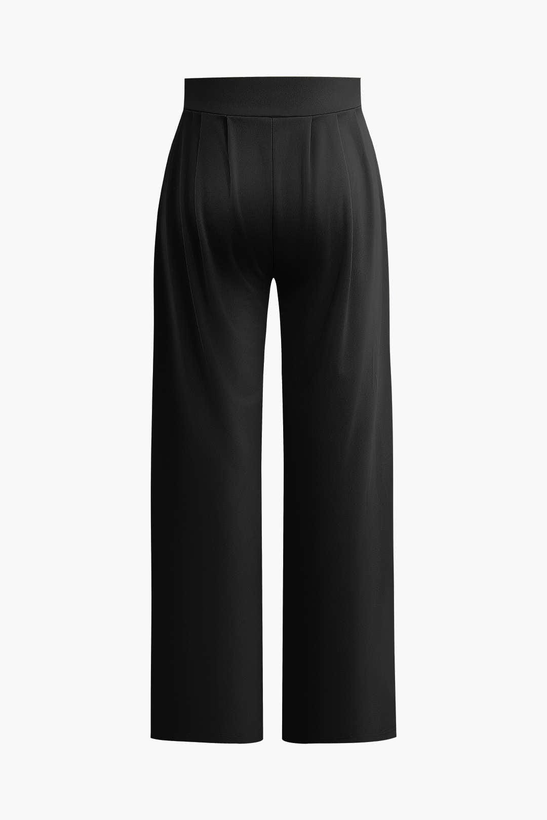 Elegantes Frauen Zweiteiler Set Crop Top Palazzo Hose