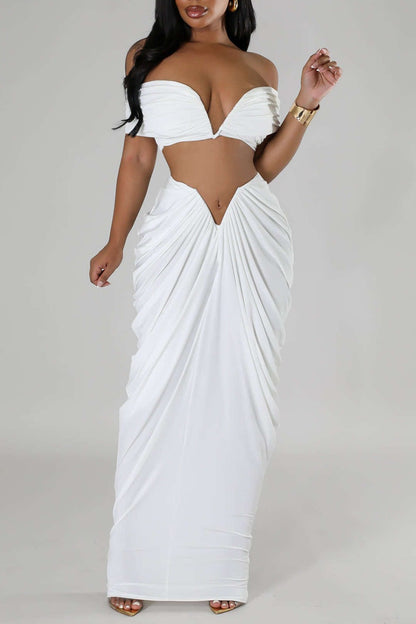 Elegantes Off-Shoulder-Set mit Drapierung Damen