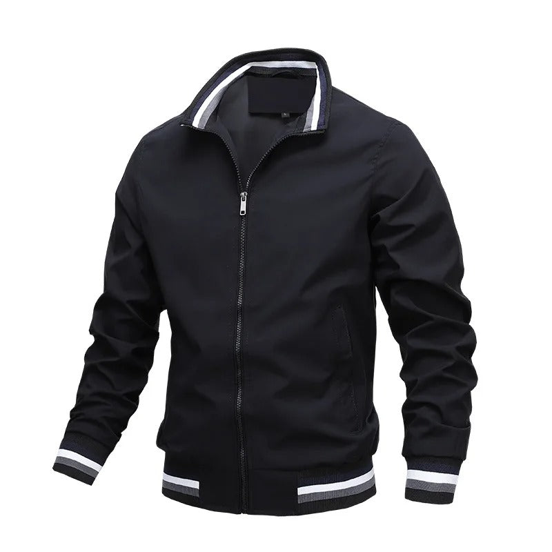 Mitteljahresjacke Herren Sportlich Gestreift Modern - BerlinGlamour