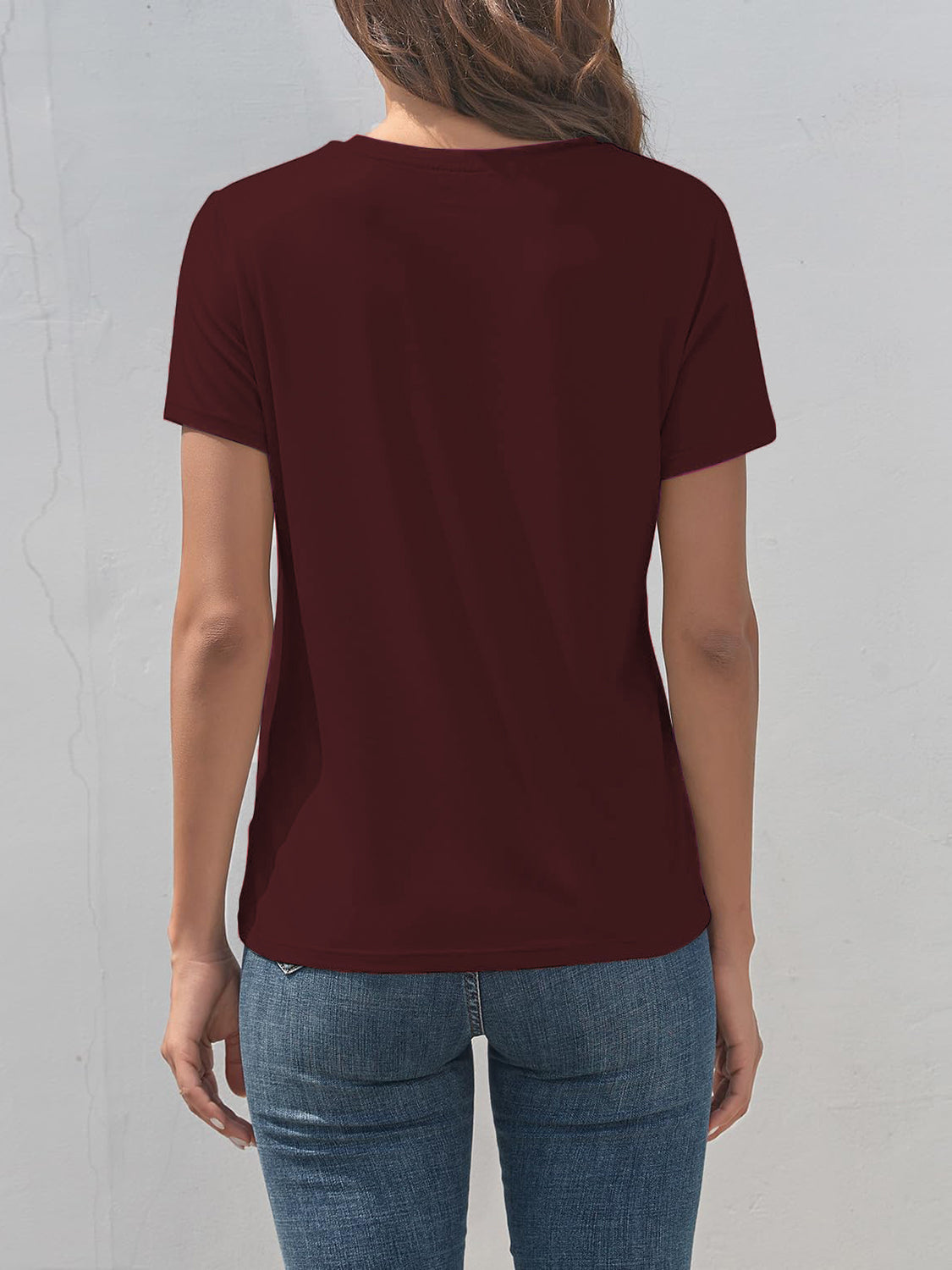 Kurzarm T-Shirt Frauen Rundhals Modern