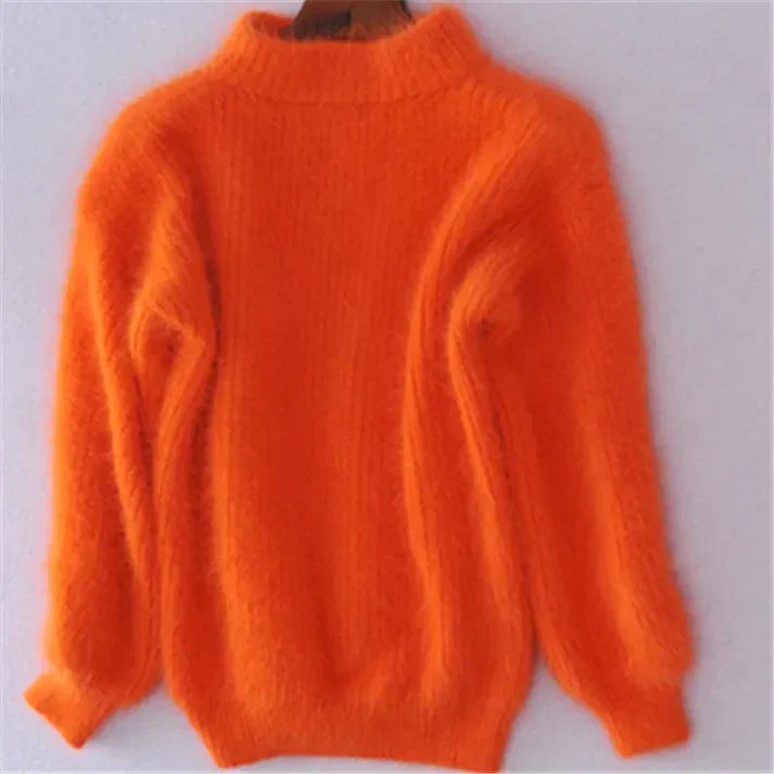 Weinlese Angora Pullover Soft Warm