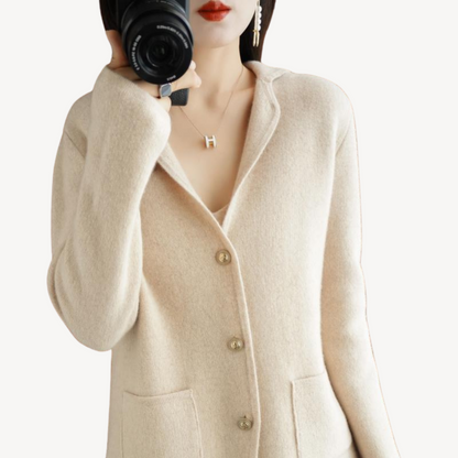 Damen Wollcardigan Knöpfe Elegantes Design
