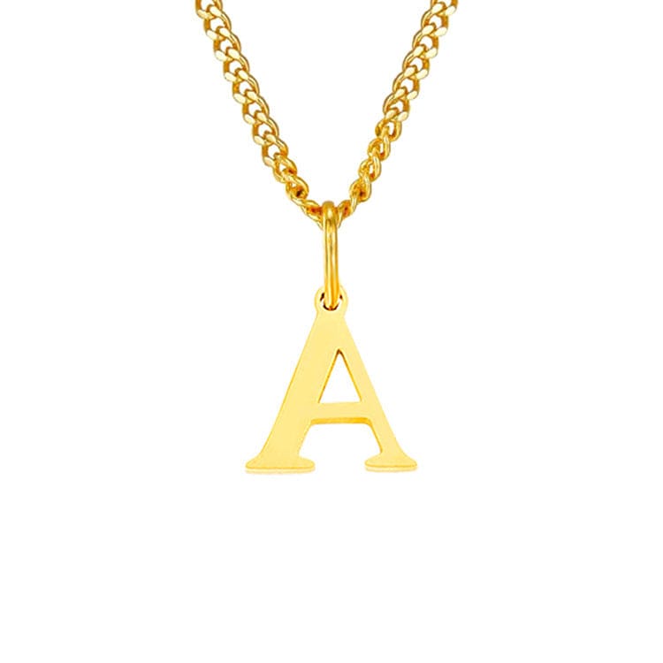 14K Edelstahl Halskette Buchstabenkette Modern - BerlinGlamour