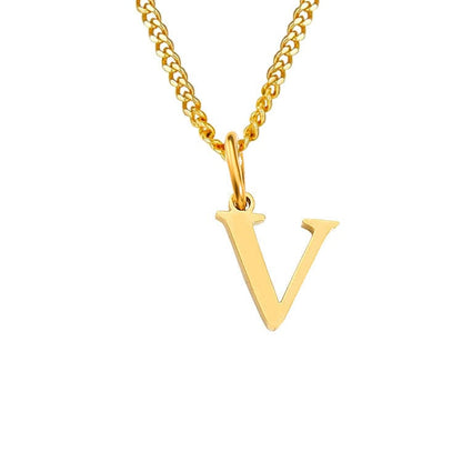 14K Edelstahl Halskette Buchstabenkette Modern