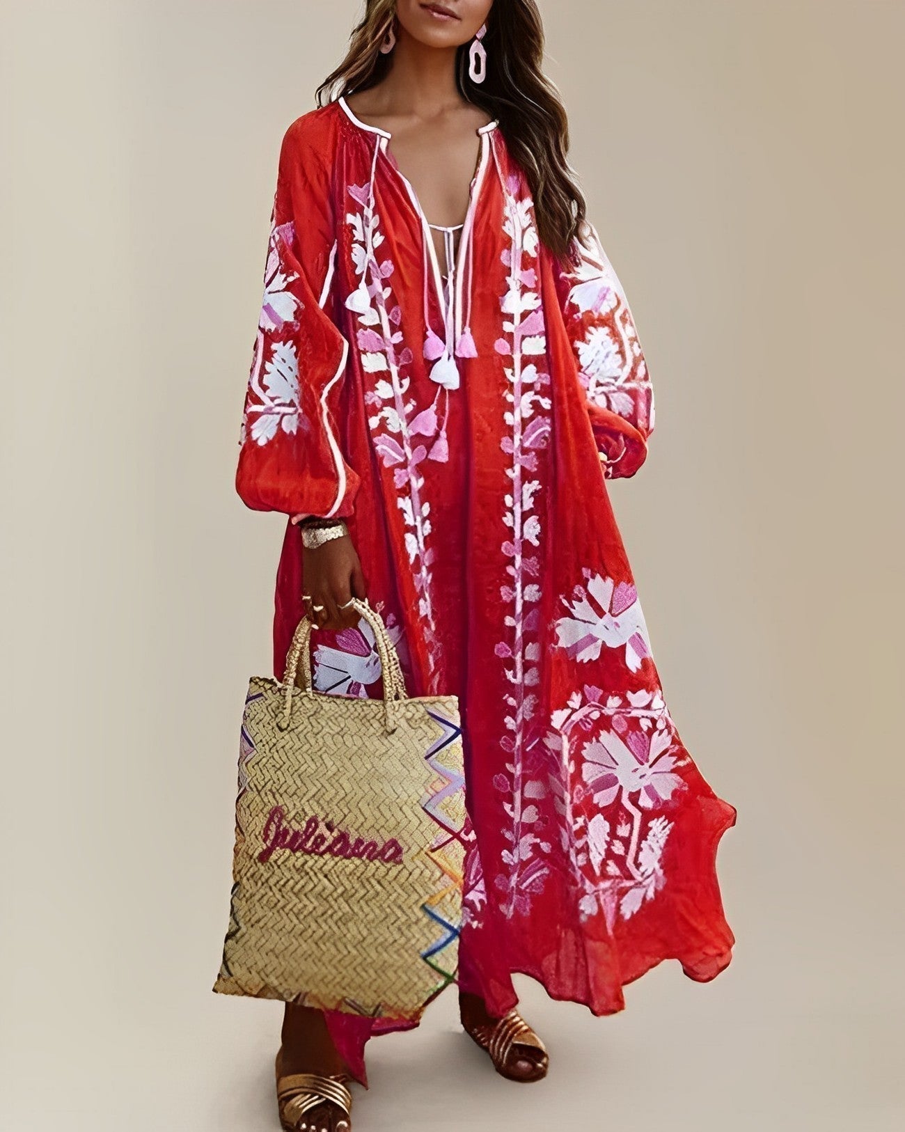 Boho Kleid Retro Chic Großkleibend
