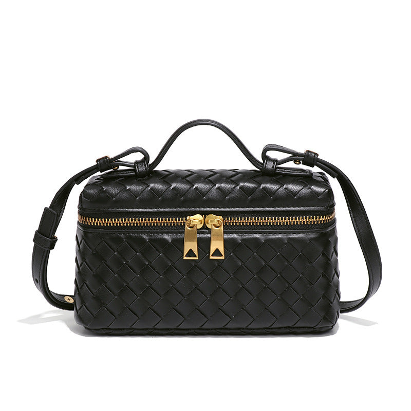 Geflochtene Crossbody Tasche Goldene Details Frauen