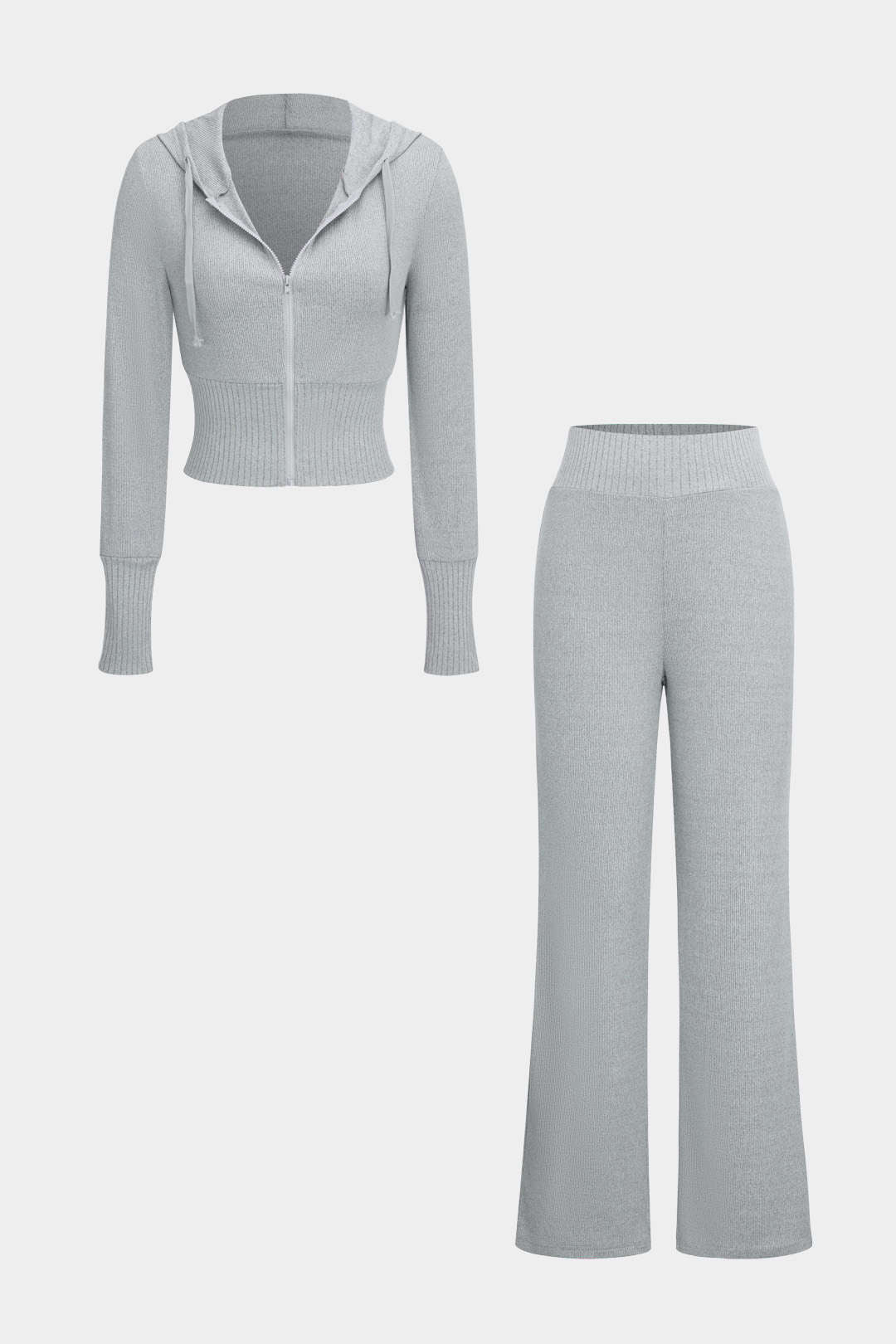 Kuscheliges Strick-Zweiteiler-Set Hoodie Weite Hose Damen - BerlinGlamour