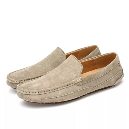 Bequeme Herren Mokassins Beige Lederschuhe