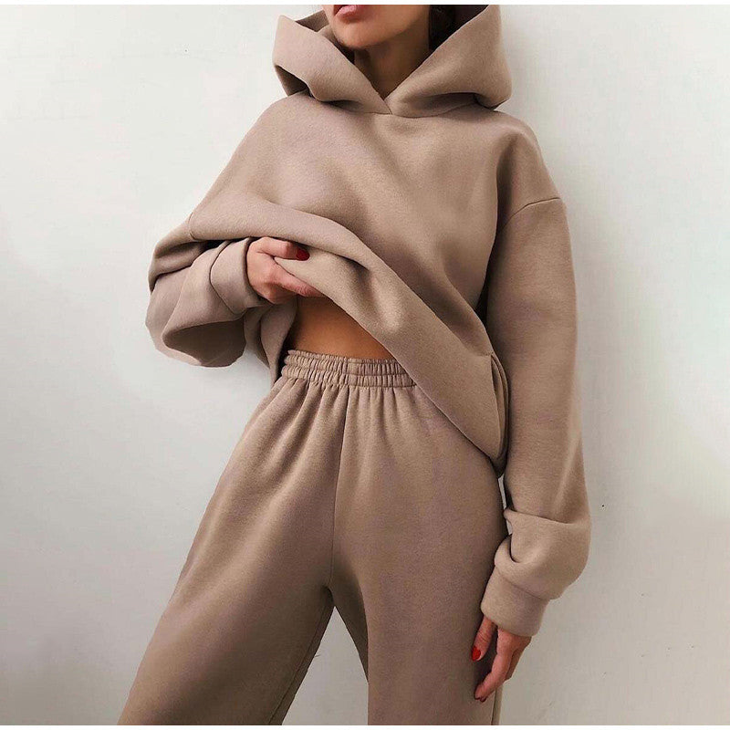 Damen Streetwear Hoodie Jogging Set Sportlich Bequem