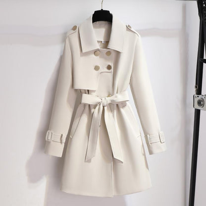 Damen Trenchcoat Langärmlig Chic Schwarz - BerlinGlamour