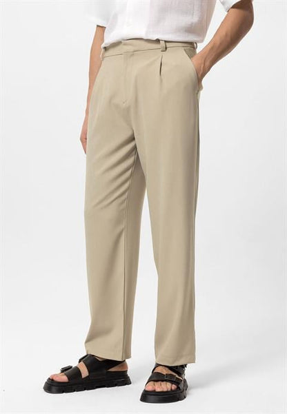 Herren-Hose Beige Hochtailliert Slimfit
