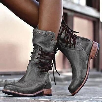 Bequeme Stiefel Warm Elegante Schnürsenkellos Heidi Style