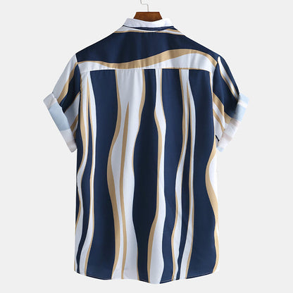 Herren Polo Shirt Gestreift Klassisch Modern