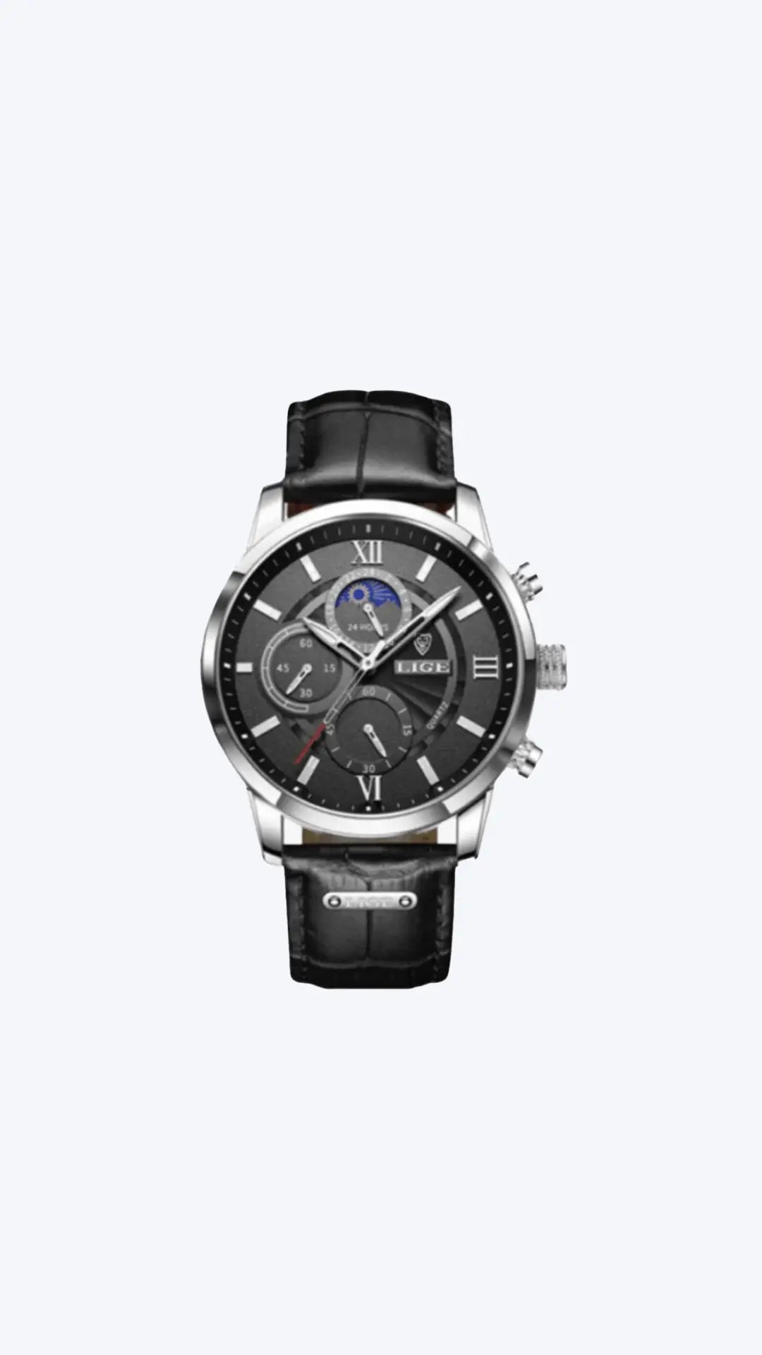 Herren Armbanduhr Edelstahl Elegant Schwarz