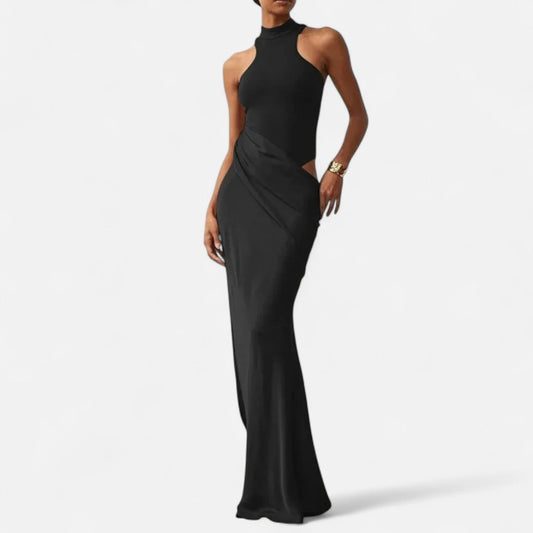 Damen Maxikleid Neckholder Cut Out Sommerkleid - BerlinGlamour
