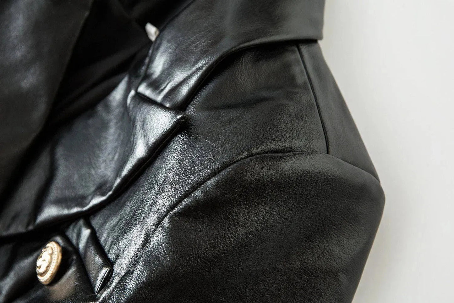 Lederblazer Damen Schwarz Elegante Geschäftsjacke