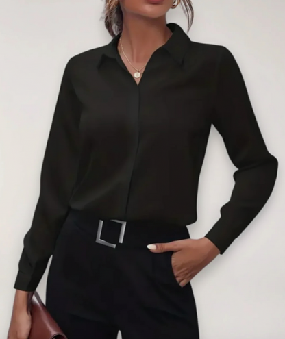 Damen Bluse Büro Frühjahr Blume Knopfleiste Modern
