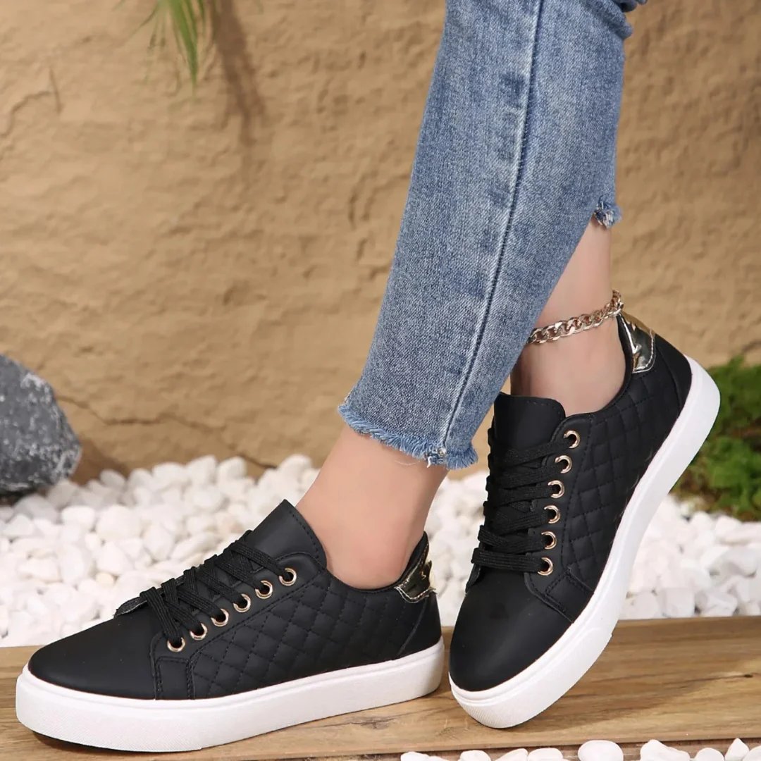 Damen Sneaker Freizeit Schuhe Schnürung Bequem