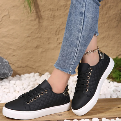 Damen Sneaker Freizeit Schuhe Schnürung Bequem