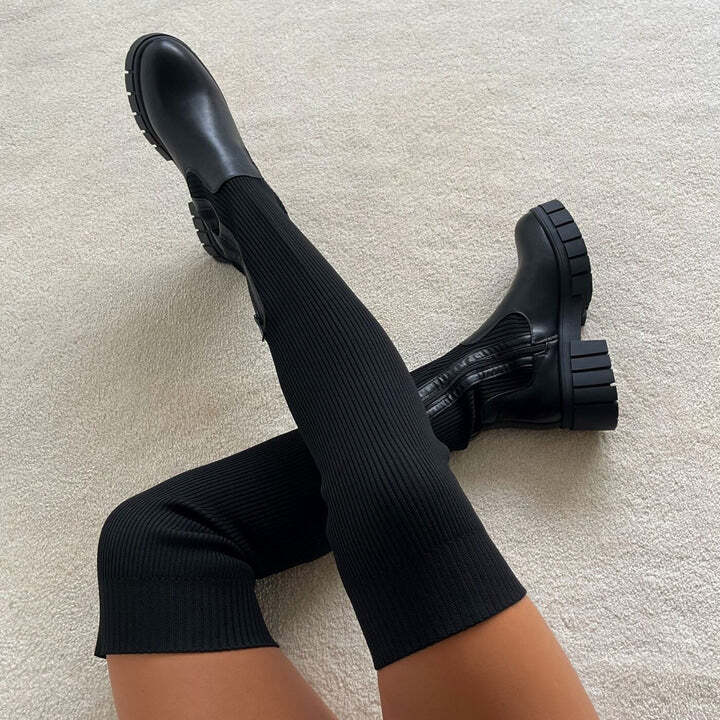 Kniehohe Stiefel Damen Stretch - BerlinGlamour