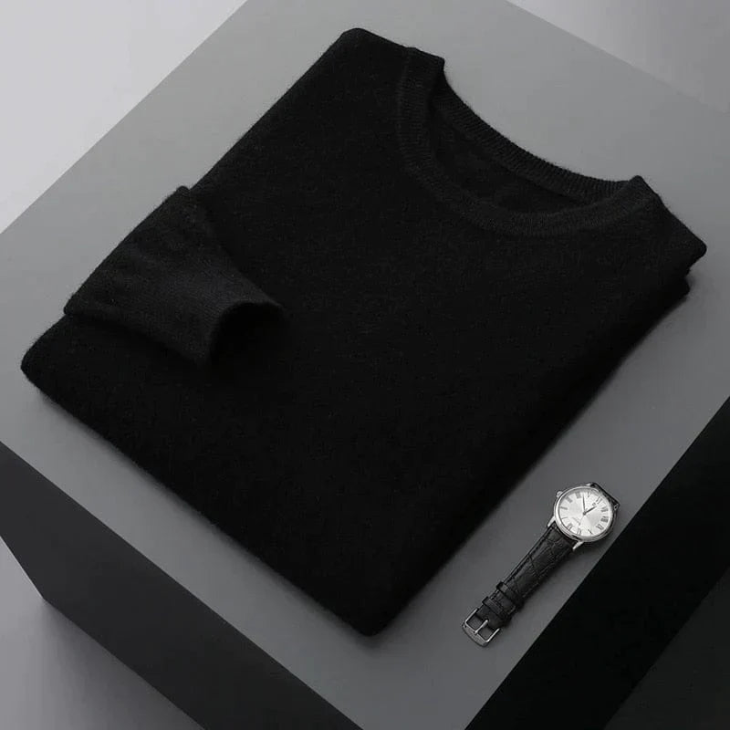 Herren Pullover Klassisch Rundhals Ausschnitt Elegante Optik