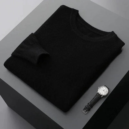 Herren Pullover Klassisch Rundhals Ausschnitt Elegante Optik