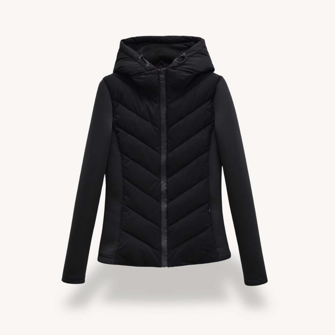 Damen Steppjacke Chevron Muster Modern