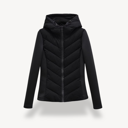 Damen Steppjacke Chevron Muster Modern