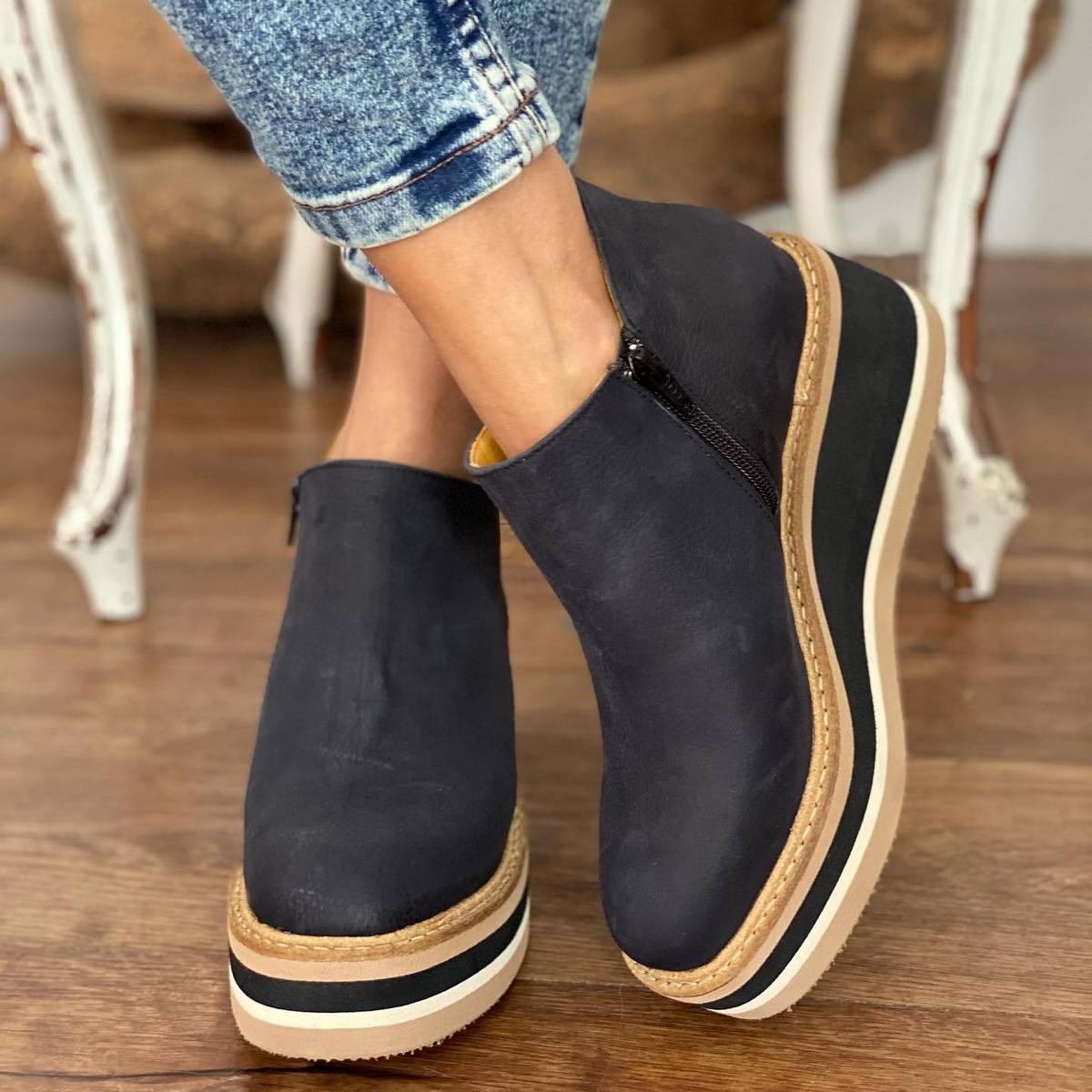 Orthopädische Stiefeletten Damen Moderne Bequem