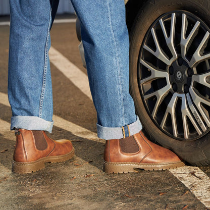 Herren Chelsea Boots Bequem Schlüpfen Leder