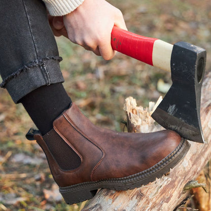 Herren Chelsea Boots Bequem Schlüpfen Leder