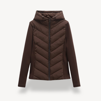 Damen Steppjacke Chevron Muster Modern