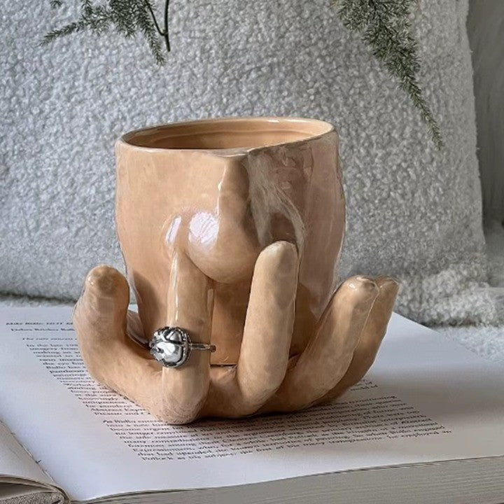 Einzigartiger Kaffeebecher Handbemalt Kunstkeramik - BerlinGlamour