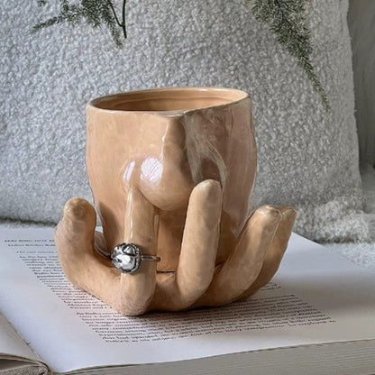 Einzigartiger Kaffeebecher Handbemalt Kunstkeramik - BerlinGlamour