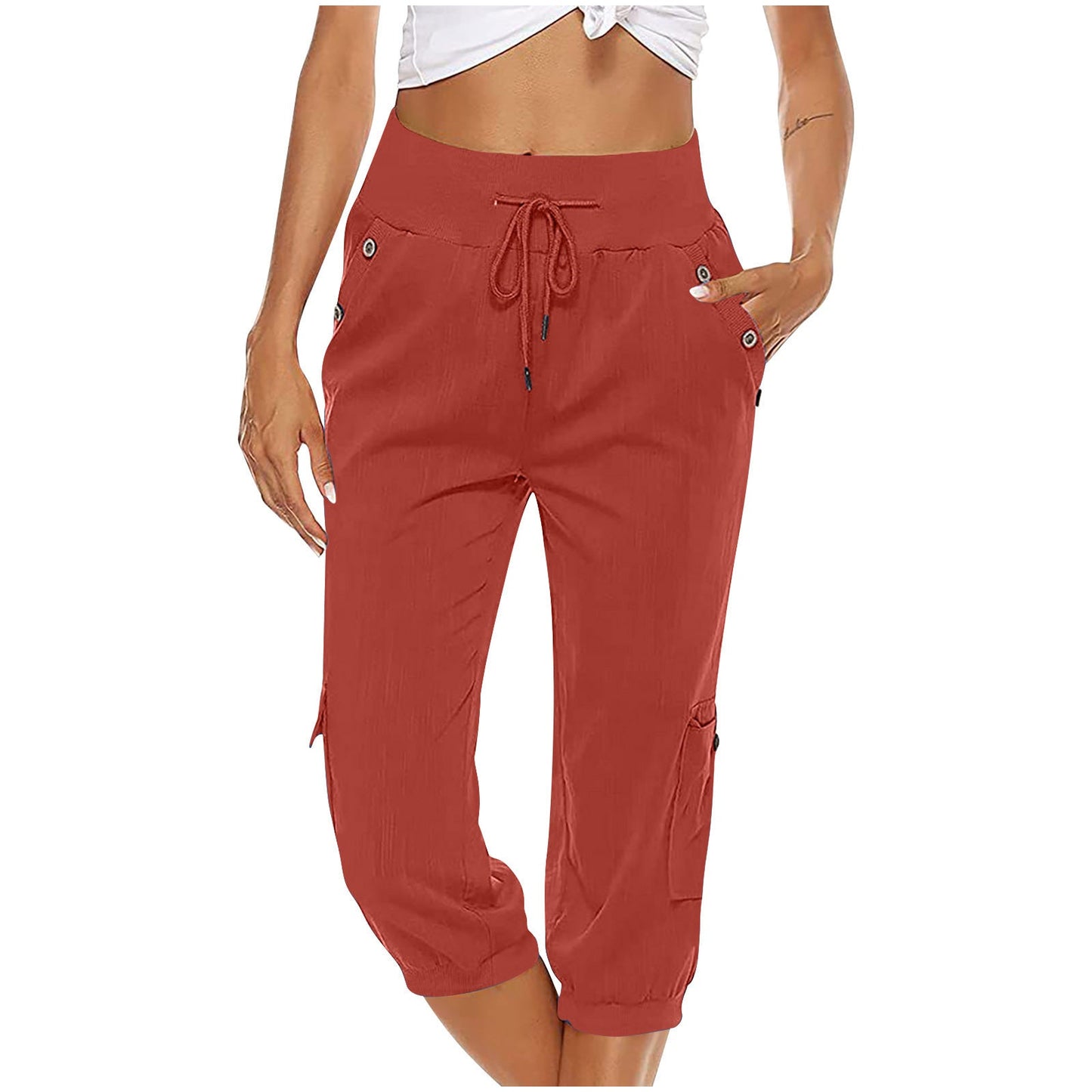 Charmaine Hose: gerade, elastische Taille mit Kordelzug