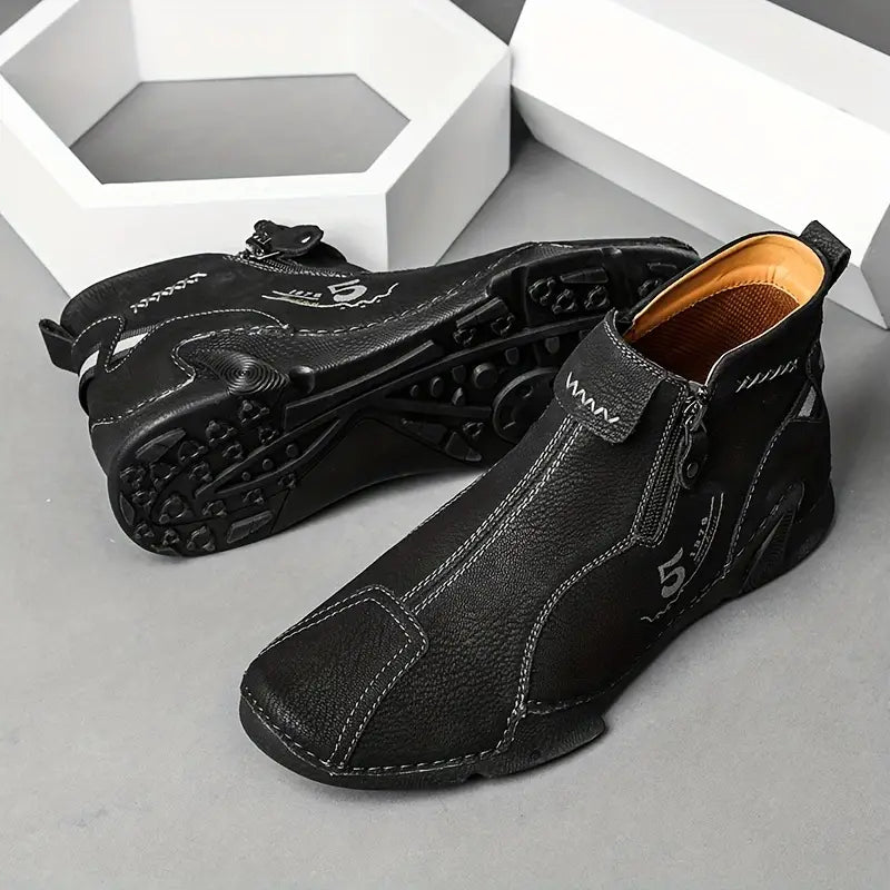 Herren Stiefeletten Braun Lederschuhe Schnürsenkel
