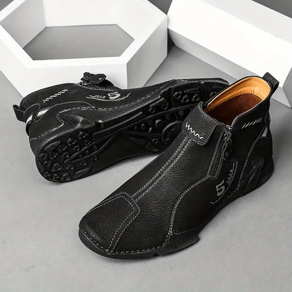Herren Stiefeletten Braun Lederschuhe Schnürsenkel