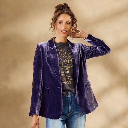 Herbstjacke Damen Samtjacke Gestickt Modern