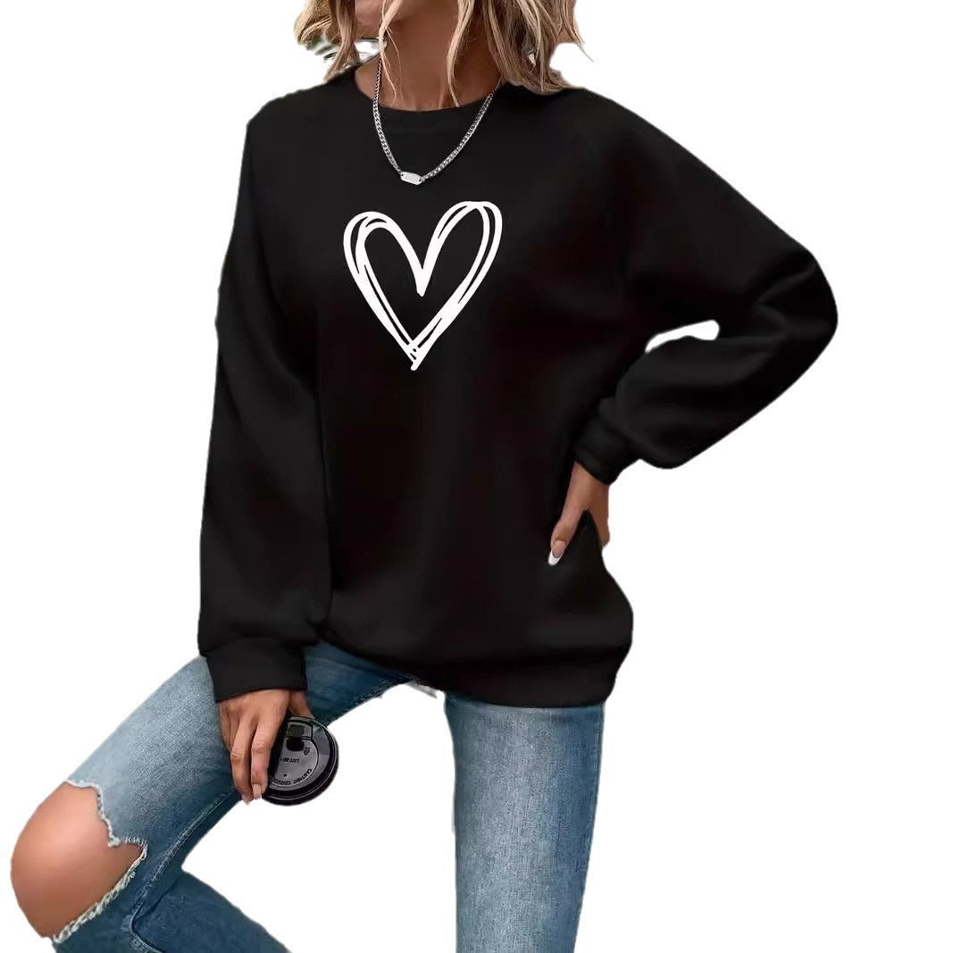 Rundhals Sweatshirt Langarm Trendig Damen