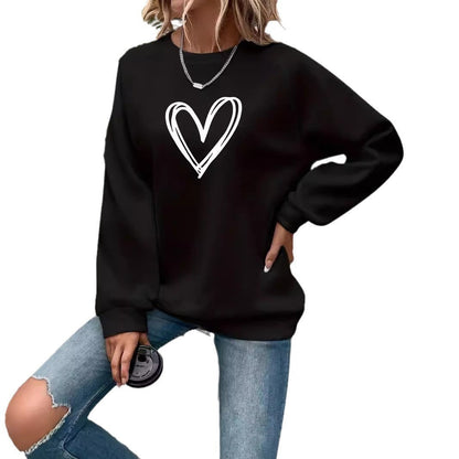 Rundhals Sweatshirt Langarm Trendig Damen