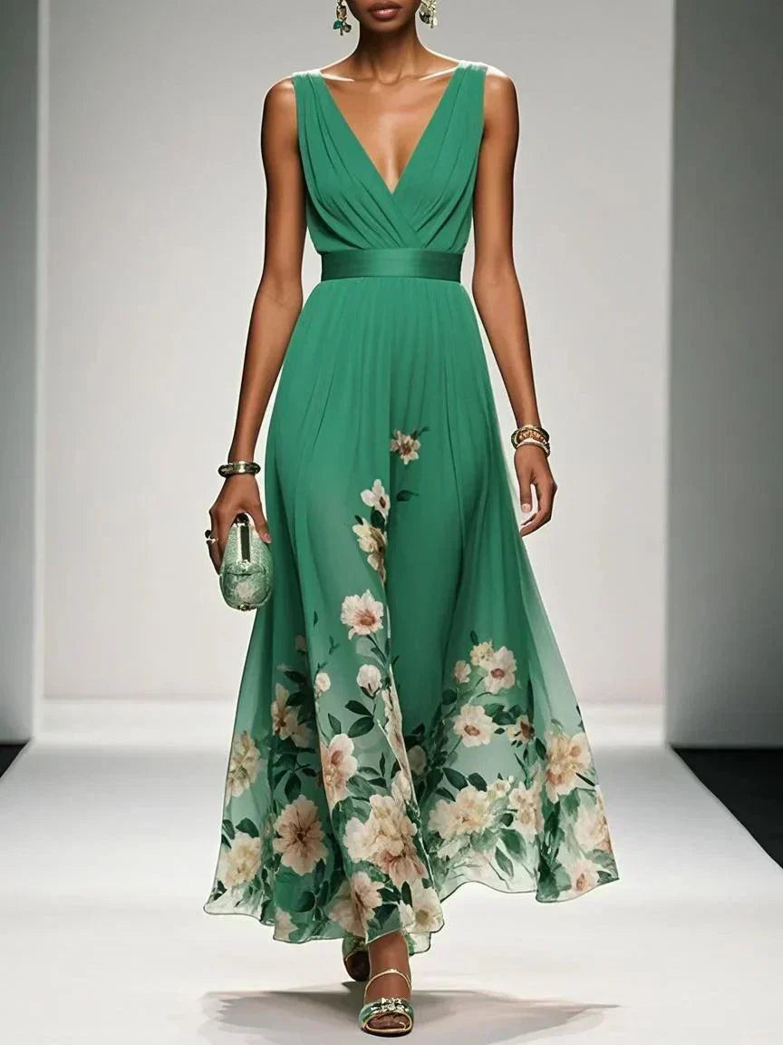 Damen Kleid Hochzeitsgäste Blumenmuster Elegant