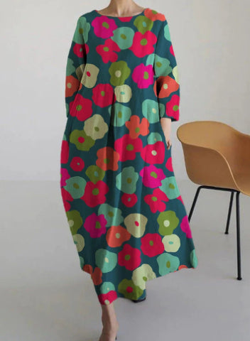 Baumwoll-Look Kleid mit 3D-Druck von BerlinGlamour