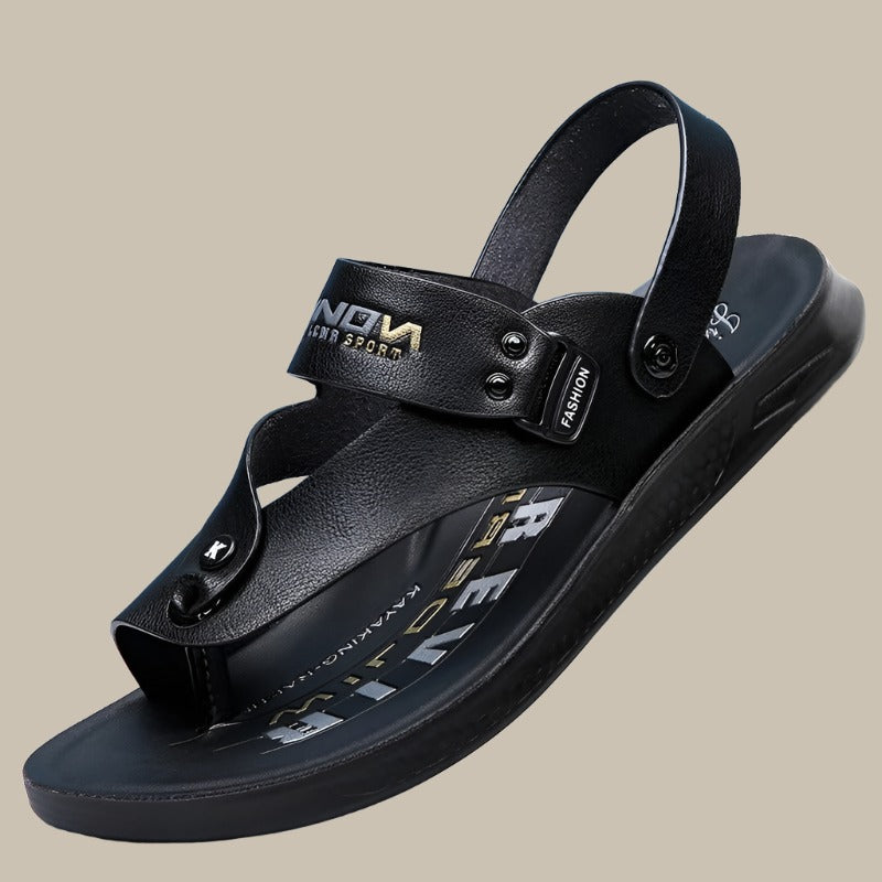 Herren Sandalen Bequem mit SchnalleLedersohle