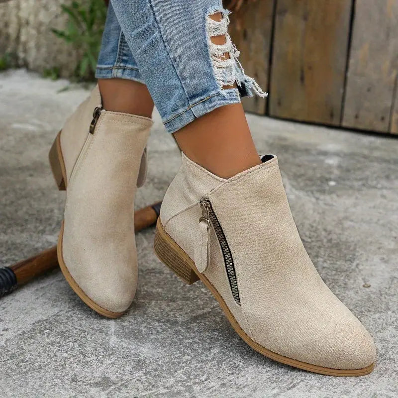 Stiefelette Stilvolle Damen Stiefel Mit Reißverschluss