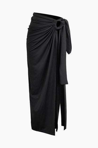 Elegantes One-Shoulder Top und Maxirock Set Damen