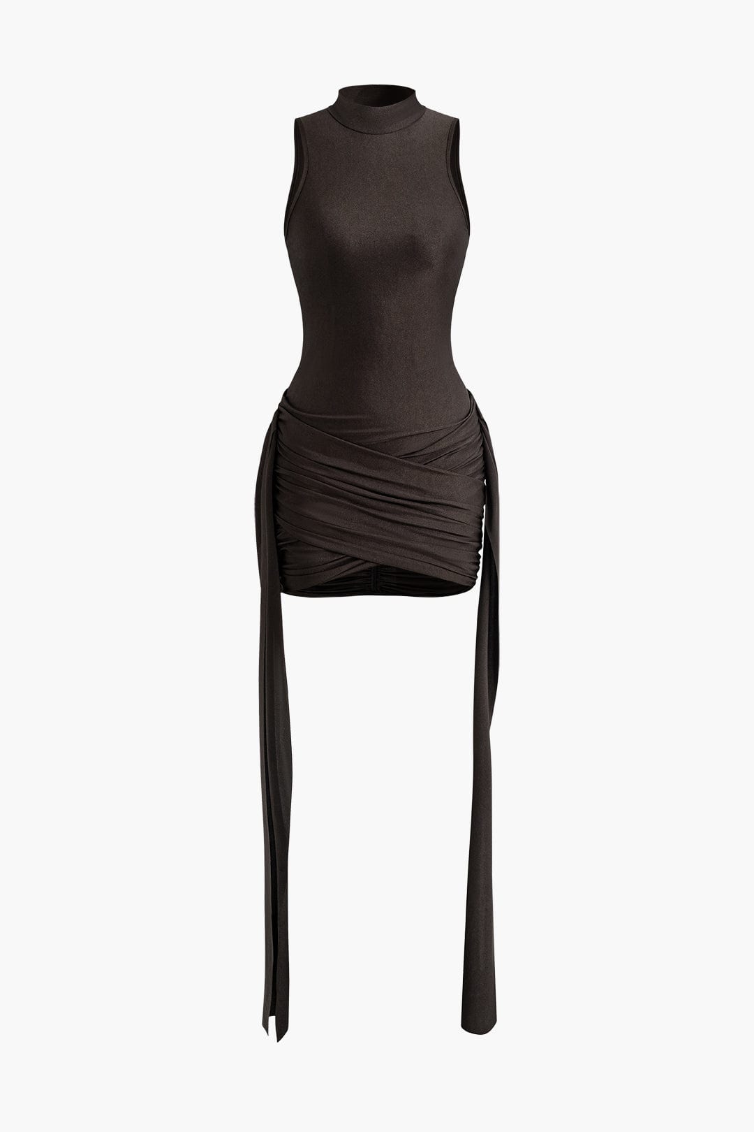 Elegantes Minikleid Bodycon Hochhalter mit Drapierung - BerlinGlamour