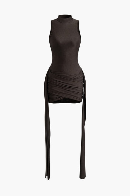 Elegantes Minikleid Bodycon Hochhalter mit Drapierung - BerlinGlamour